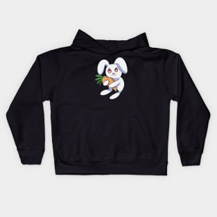 Cute Bunny Rabbit Hugging a Carrot Kids Hoodie